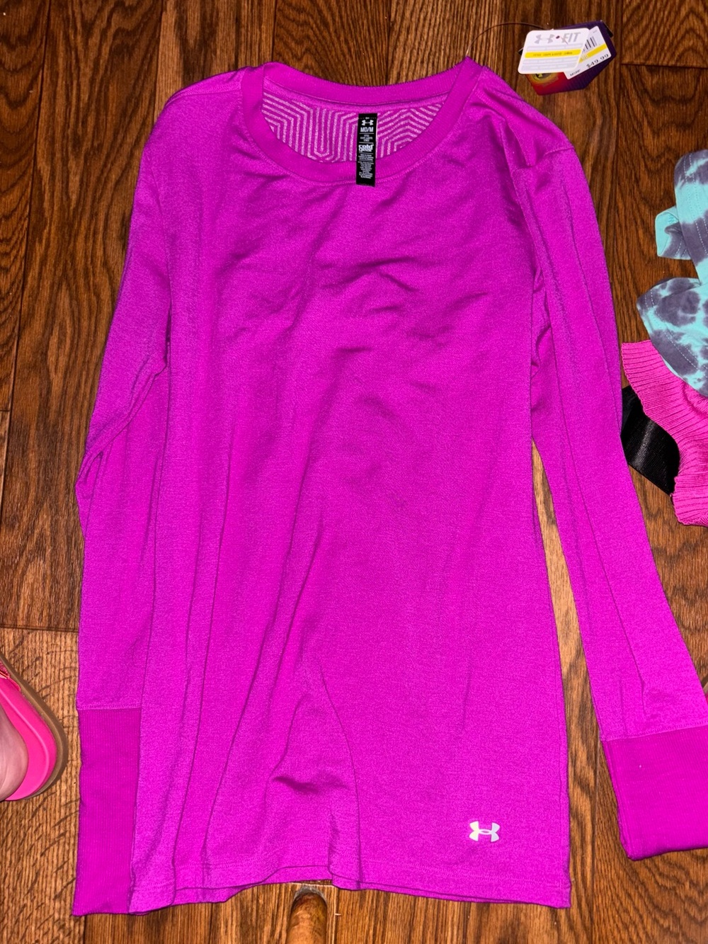 pink Under Armour HeatGear long sleeve athletic top new with tags